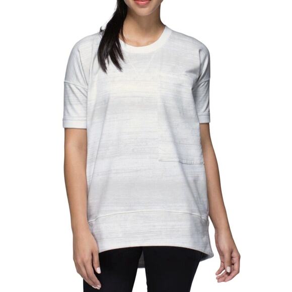 Lululemon Tops - Lululemon Womens Sweatshirt Mudra Size 6 White Righteous Stripe French Terry